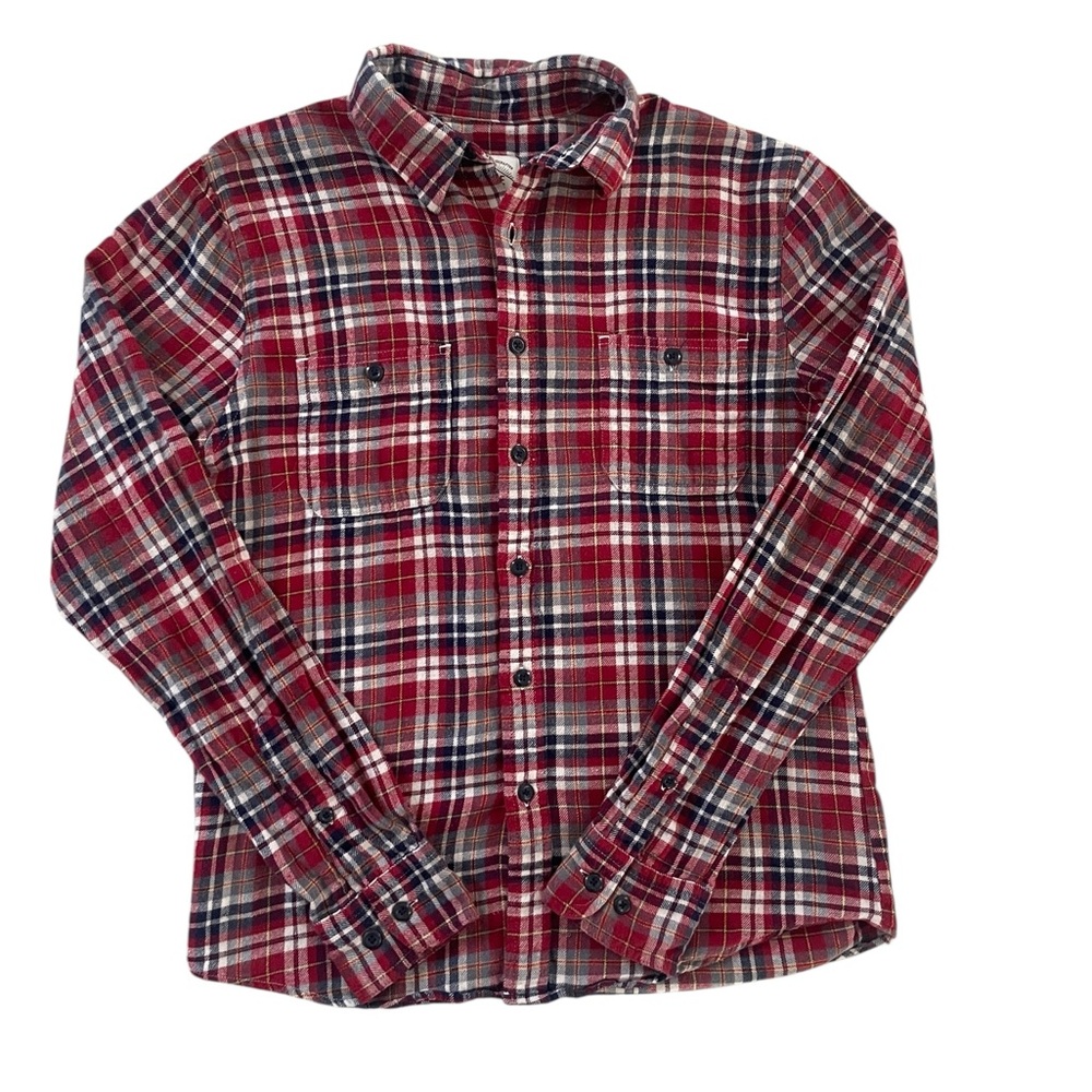 TRUE‎ CRAFT Red Plaid Long Sleeve 2 Pocket Flannel Men’s Shirt S